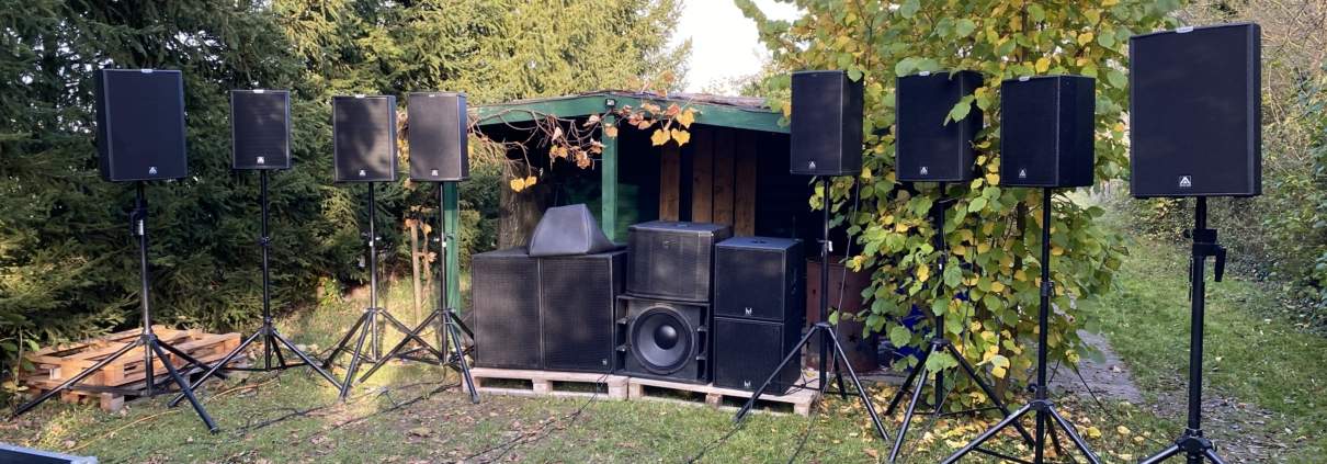 Lautsprecher aufgebaut zum Test